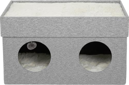 Show full view: Frisco Double Cube Stackable & Collapsible Cat Condo, Gray slide 5 of 10