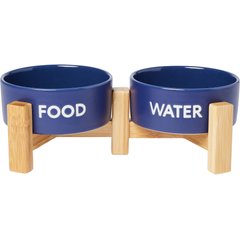 Frisco Double Diner Ceramic Dog/Cat Bowl, 1.5 cup
