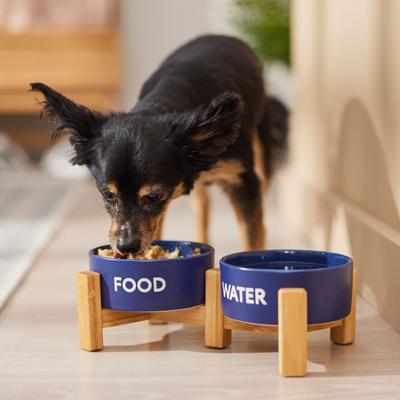 Show full view: Frisco Double Diner Ceramic Dog/Cat Bowl, Small: 1.5 cup slide 3 of 7