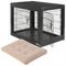 Show in main carousel: Frisco Double Door Furniture Style Crate, Black, Medium + Mocha Swirl Dog Crate Mat, 30-in slide 1 of 9