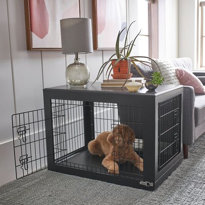 Frisco Frisco Double Door Furniture Style Dog Crate, Black, Medium