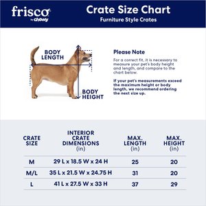 Frisco Double Door Furniture Style Dog Crate, Black, Medium