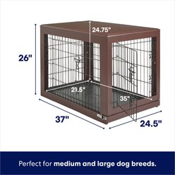 Frisco Double Door Furniture Style Dog Crate, Brown, Med/Large slide 2 of 7