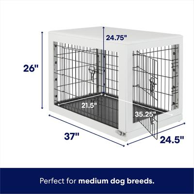Show full view: Frisco Double Door Furniture Style Dog Crate, White, Medium/Large slide 2 of 9