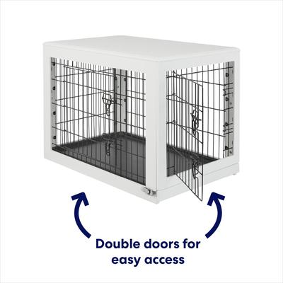 Show full view: Frisco Double Door Furniture Style Dog Crate, White, Medium/Large slide 4 of 9