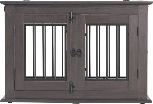 Show full view: Frisco Double Door Wood & Metal Furniture Style Dog Crate, Espresso, Medium, 1 count slide 5 of 9
