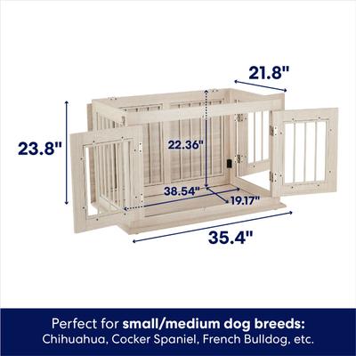 Show full view: Frisco Double Door Wood & Metal Furniture Style Dog Crate, Gray, Medium, 1 count slide 2 of 9