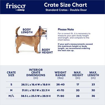 Show full view: Frisco Double Door Wood & Metal Furniture Style Dog Crate, Gray, Medium, 1 count slide 3 of 9