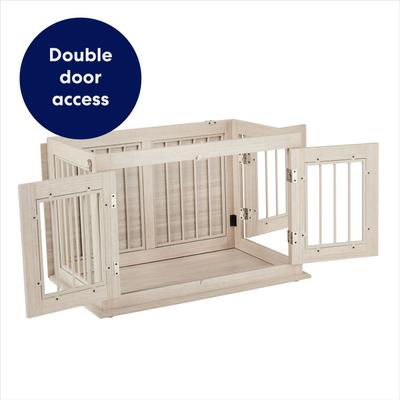 Show full view: Frisco Double Door Wood & Metal Furniture Style Dog Crate, Gray, Medium, 1 count slide 4 of 9