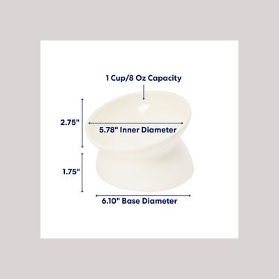 Show full view: Frisco Double-Sided Ceramic Elevated Cat Bowl, Small, 1 count slide 2 of 7