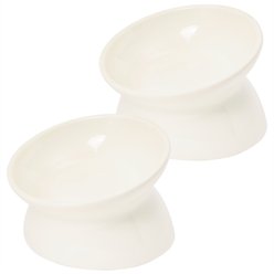 Frisco Double-Sided Ceramic Elevated Cat Bowl, Small, 2 count