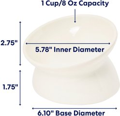 Frisco Double-Sided Ceramic Elevated Cat Bowl, Small, 2 count slide 2 of 7
