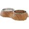 Show in main carousel: Frisco Double Stainless Steel Bowl, Wood Design, X-Small: 0.5 cup slide 3 of 9