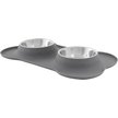 Show in main carousel: Frisco Double Stainless Steel Pet Bowl with Silicone Mat, Gray, Small: 1.5 cup slide 1 of 9