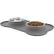 Show in main carousel: Frisco Double Stainless Steel Pet Bowl with Silicone Mat, Gray, Small: 1.5 cup slide 3 of 9