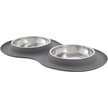 Show in main carousel: Frisco Double Stainless Steel Pet Bowl with Silicone Mat, Light Gray, Small: 1.5 cup slide 1 of 9