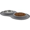 Show in main carousel: Frisco Double Stainless Steel Pet Bowl with Silicone Mat, Light Gray, Small: 1.5 cup slide 3 of 9