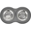 Show in main carousel: Frisco Double Stainless Steel Pet Bowl with Silicone Mat, Light Gray, Small: 1.5 cup slide 4 of 9