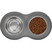 Show in main carousel: Frisco Double Stainless Steel Pet Bowl with Silicone Mat, Light Gray, Small: 1.5 cup slide 5 of 9