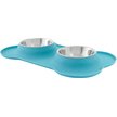 Show in main carousel: Frisco Double Stainless Steel Pet Bowl with Silicone Mat, Teal, Small: 1.5 cup slide 1 of 8