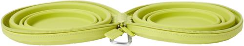 Show full view: Frisco Double Travel Collapsible Silicone Dog & Cat Bowl, Lime, Medium: 3 cup slide 3 of 9