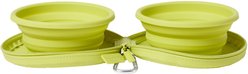 Frisco Double Travel Collapsible Silicone Dog & Cat Bowl, Lime, Small: 1.5 cup slide 1 of 8