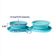 Show in main carousel: Frisco Double Travel Collapsible Silicone Dog & Cat Bowl, Teal, Small: 1.5 cup slide 2 of 10
