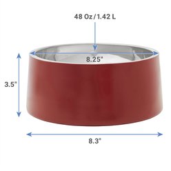 Frisco Double Wall Insulated Dog & Cat Bowl, Maroon, 6 cup, 1 count slide 2 of 7