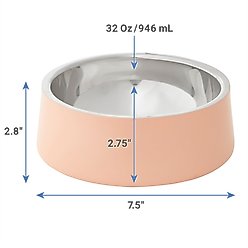 Frisco Double Wall Insulated Dog & Cat Bowl, Peach, 4 cup, 1 count slide 2 of 8