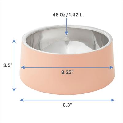 Show full view: Frisco Double Wall Insulated Dog & Cat Bowl, Peach, 6 cup, 1 count slide 2 of 8