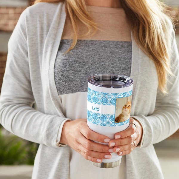 Frisco Double Walled Berry Garland Personalized Tumbler, 30-oz cup
