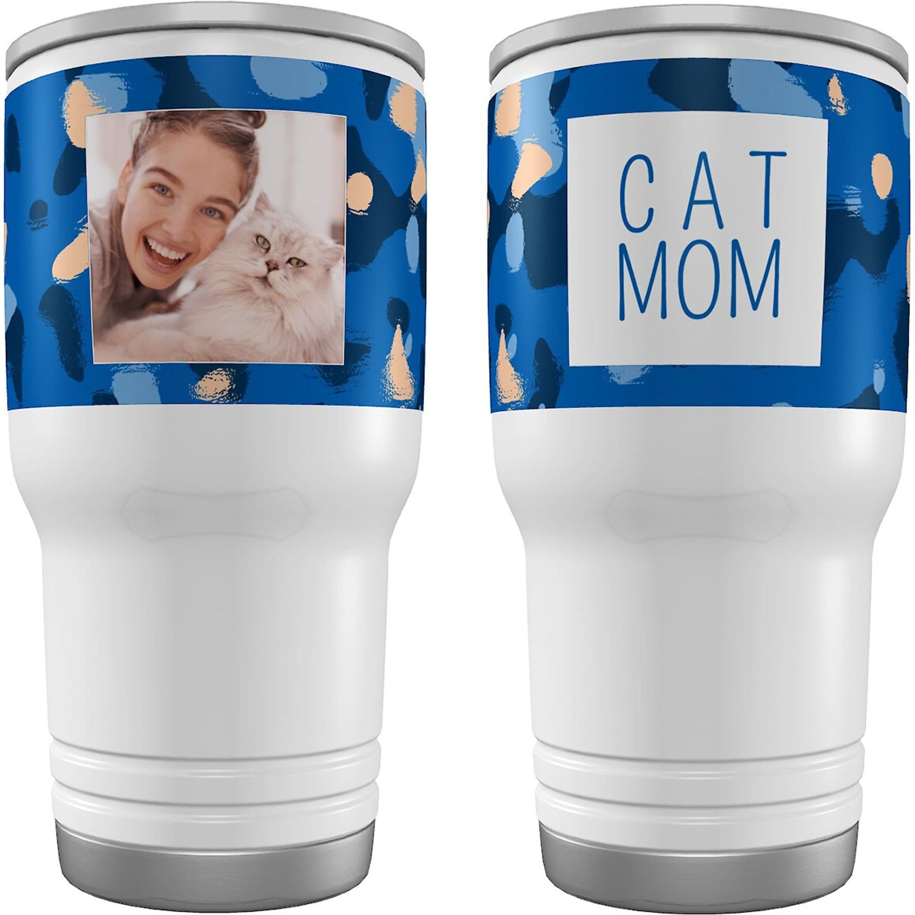 Custom Double Walled "Cat Mom" Tumbler, 30-oz cup, Frisco