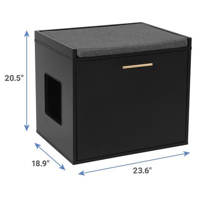 Show full view: Frisco Drop Down Door Bench Cat Litter Box Cover slide 3 of 6