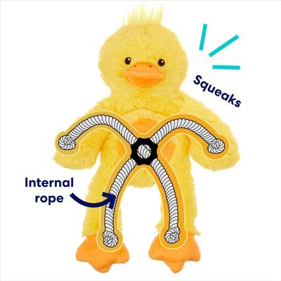 Show full view: Frisco Duck Plush with Inside Rope Squeaky Dog Toy, Medium slide 3 of 7
