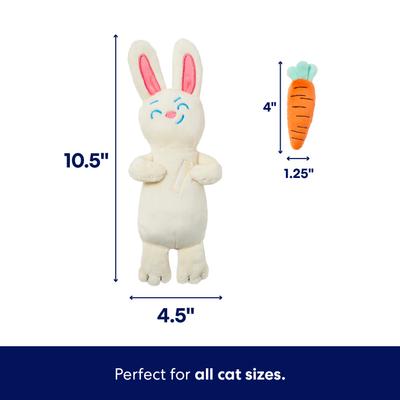 Show full view: Frisco Easter Bunny & Detachable Carrot Plush Kicker Cat Toy with Catnip slide 2 of 7