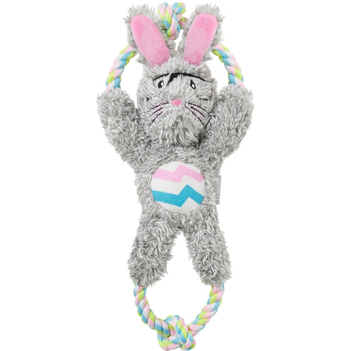 Frisco Easter Bunny Plush with Rope Squeaky Dog Toy, Medium/Large