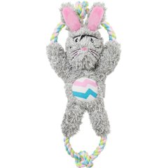 Frisco Easter Bunny Plush with Rope Squeaky Dog Toy, Medium/Large