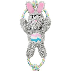 Frisco Easter Bunny Plush with Rope Squeaky Dog Toy, Medium/Large