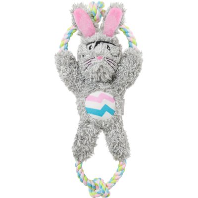 Frisco Frisco Easter Bunny Plush with Rope Squeaky Dog Toy, Medium/Large