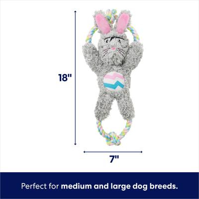Show full view: Frisco Easter Bunny Plush with Rope Squeaky Dog Toy, Medium/Large slide 3 of 8