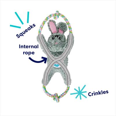 Show full view: Frisco Easter Bunny Plush with Rope Squeaky Dog Toy, Medium/Large slide 4 of 8