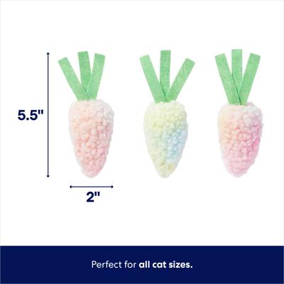 Show full view: Frisco Easter Carrot Plush Cat Toy with Catnip, 3 count slide 2 of 6