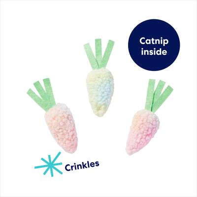 Show full view: Frisco Easter Carrot Plush Cat Toy with Catnip, 3 count slide 3 of 6
