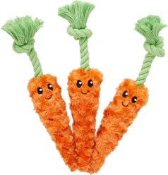 Frisco Easter Carrot Plush with Rope Dog Toy, Small/Medium, 3 count