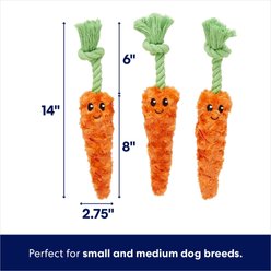 Frisco Easter Carrot Plush with Rope Dog Toy, Small/Medium, 3 count slide 2 of 6