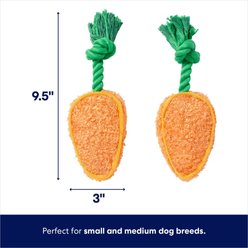 Frisco Easter Carrot Plush with Rope Squeaky Dog Toy, Small/Medium, 2 count slide 2 of 6