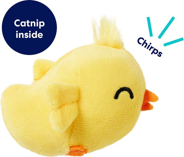 Show full view: Frisco Chick Chirping Sound Electronic Plush Cat Toy with Catnip slide 3 of 5
