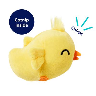Show full view: Frisco Chick Chirping Sound Electronic Plush Cat Toy with Catnip slide 3 of 6