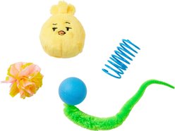 Frisco Easter Chick Plush, Spring & Ball Variety Pack Cat Toy with Catnip, 4 count