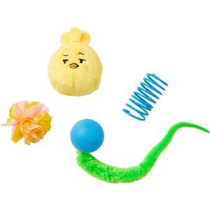 Frisco Easter Chick Plush, Spring & Ball Variety Pack Cat Toy with Catnip, 4 count